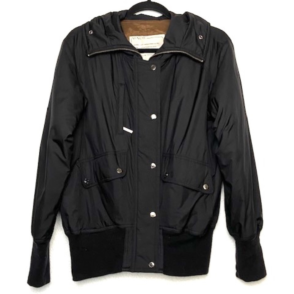 VINCE. Men's Black Zip Up Button Hooded Jacket Sm